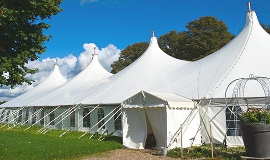 portable toilets arranged for a event, providing quick and easy access for attendees in Kingston